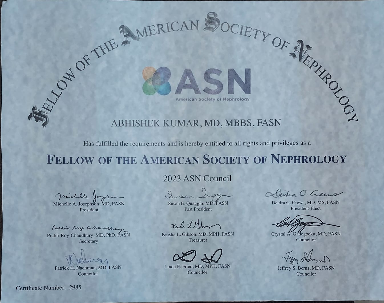 Board Certification in Nephrology